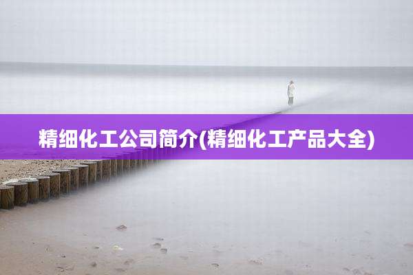 精细化工公司简介(精细化工产品大全)