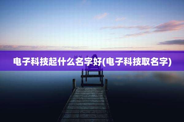 电子科技起什么名字好(电子科技取名字)
