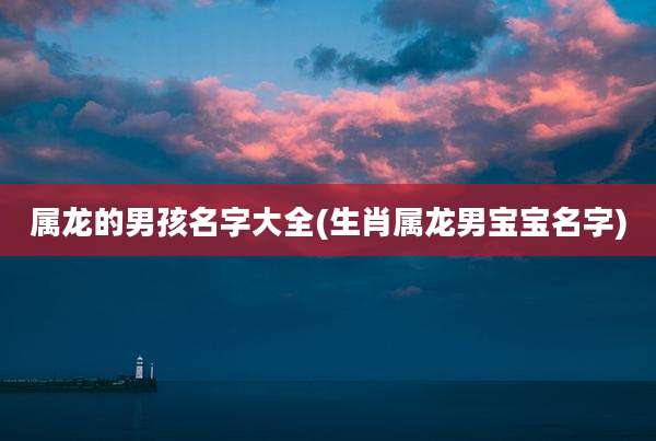 属龙的男孩名字大全(生肖属龙男宝宝名字)