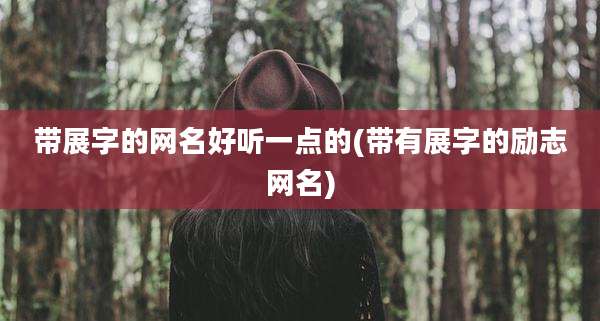 带展字的网名好听一点的(带有展字的励志网名)