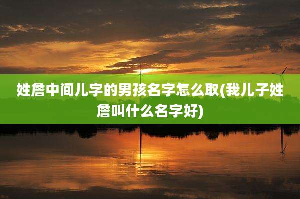 姓詹中间儿字的男孩名字怎么取(我儿子姓詹叫什么名字好)