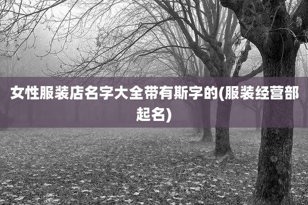 女性服装店名字大全带有斯字的(服装经营部起名)