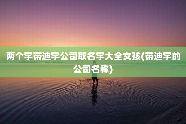 两个字带迪字公司取名字大全女孩(带迪字的公司名称)