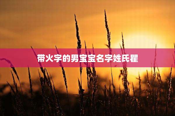 带火字的男宝宝名字姓氏瞿