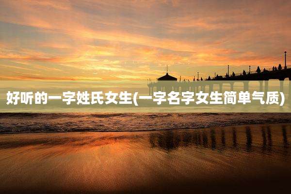 好听的一字姓氏女生(一字名字女生简单气质)