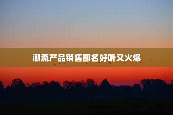 潮流产品销售部名好听又火爆