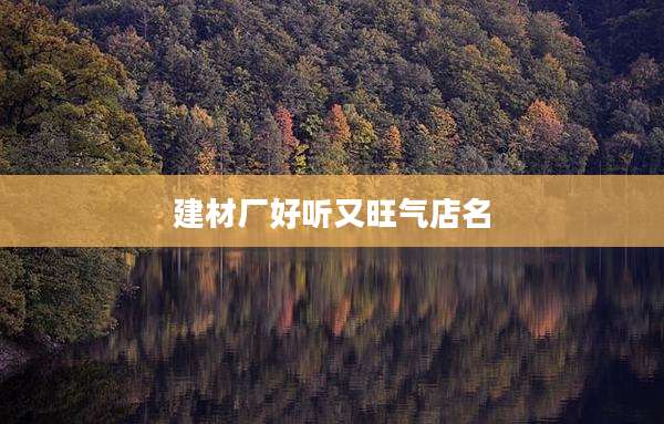 建材厂好听又旺气店名