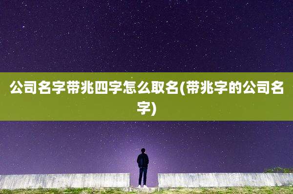 公司名字带兆四字怎么取名(带兆字的公司名字)