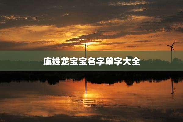 库姓龙宝宝名字单字大全