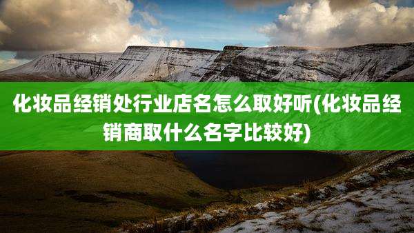化妆品经销处行业店名怎么取好听(化妆品经销商取什么名字比较好)
