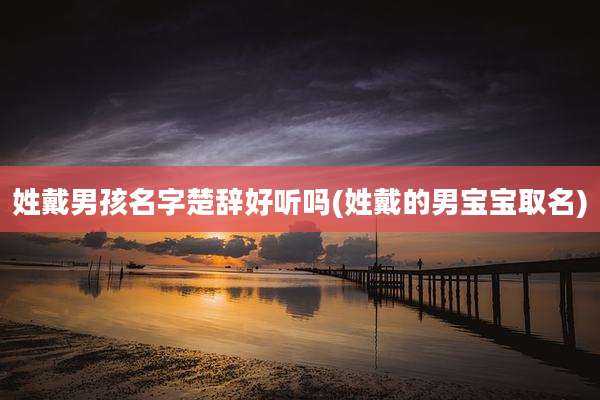 姓戴男孩名字楚辞好听吗(姓戴的男宝宝取名)