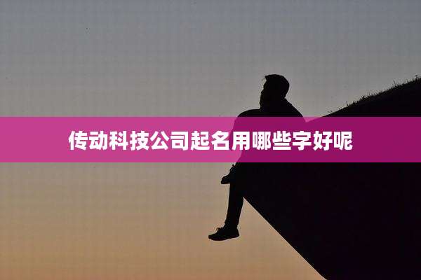 传动科技公司起名用哪些字好呢