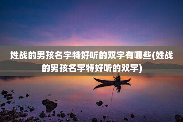 姓战的男孩名字特好听的双字有哪些(姓战的男孩名字特好听的双字)