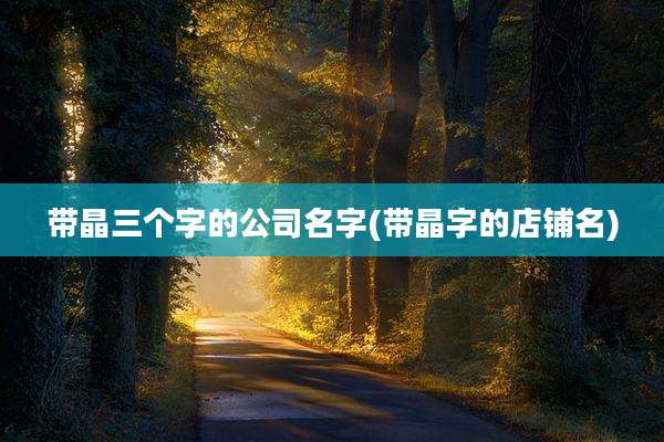 带晶三个字的公司名字(带晶字的店铺名)