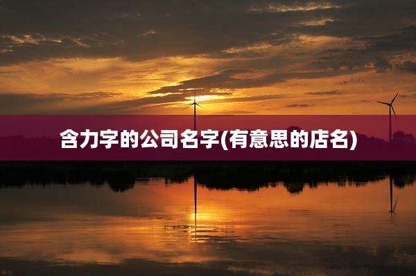 含力字的公司名字(有意思的店名)