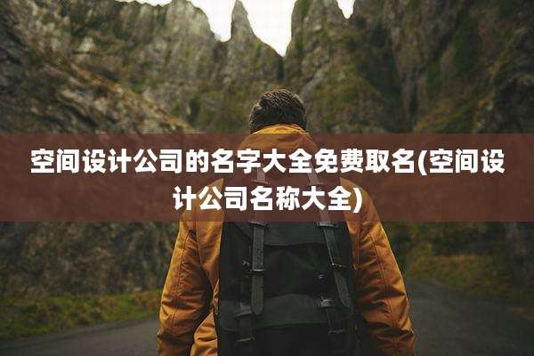 空间设计公司的名字大全免费取名(空间设计公司名称大全)