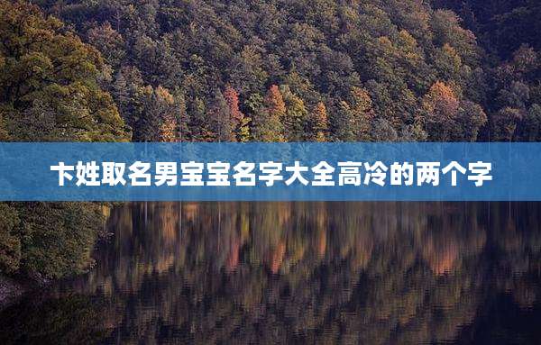 卞姓取名男宝宝名字大全高冷的两个字