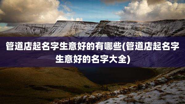 管道店起名字生意好的有哪些(管道店起名字生意好的名字大全)