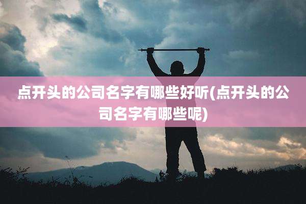 点开头的公司名字有哪些好听(点开头的公司名字有哪些呢)
