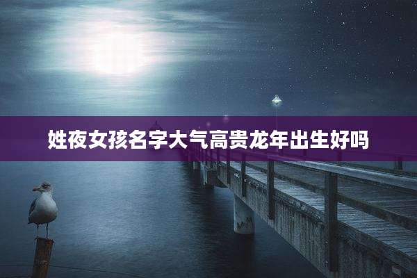姓夜女孩名字大气高贵龙年出生好吗