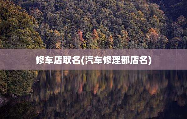 修车店取名(汽车修理部店名)