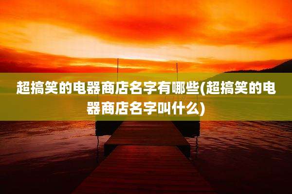 超搞笑的电器商店名字有哪些(超搞笑的电器商店名字叫什么)