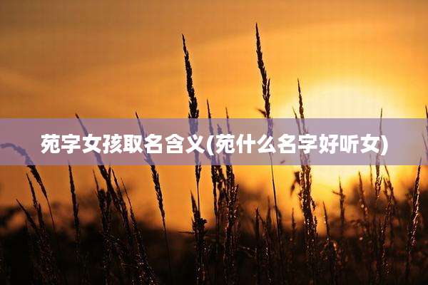 苑字女孩取名含义(苑什么名字好听女)