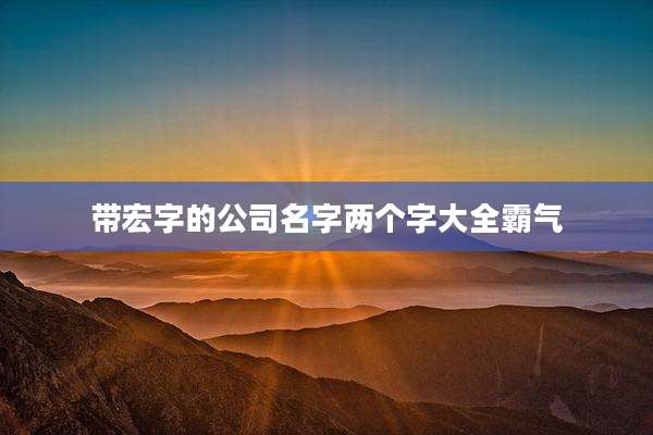带宏字的公司名字两个字大全霸气