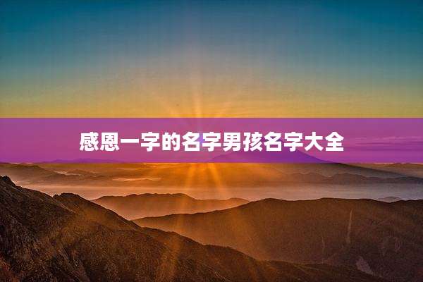 感恩一字的名字男孩名字大全