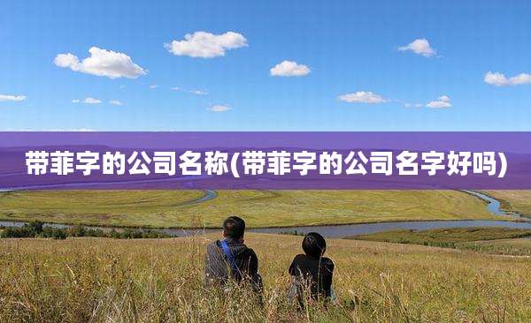 带菲字的公司名称(带菲字的公司名字好吗)