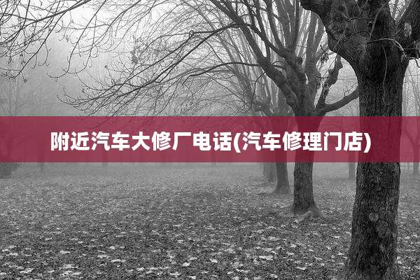 附近汽车大修厂电话(汽车修理门店)
