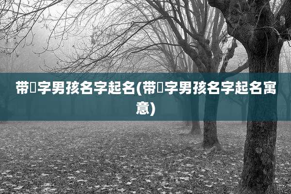 带祎字男孩名字起名(带祎字男孩名字起名寓意)