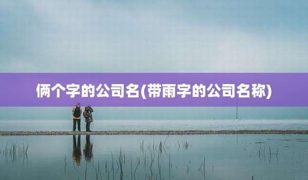 俩个字的公司名(带雨字的公司名称)