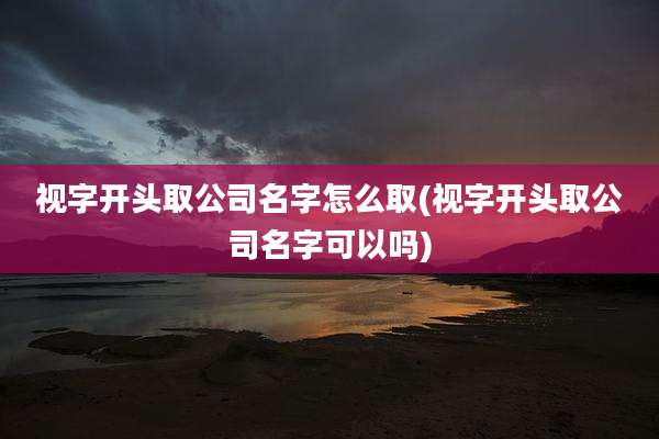 视字开头取公司名字怎么取(视字开头取公司名字可以吗)