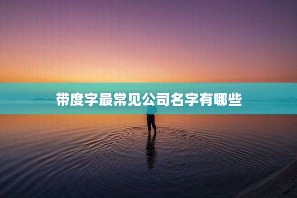 带度字最常见公司名字有哪些