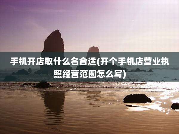 手机开店取什么名合适(开个手机店营业执照经营范围怎么写)