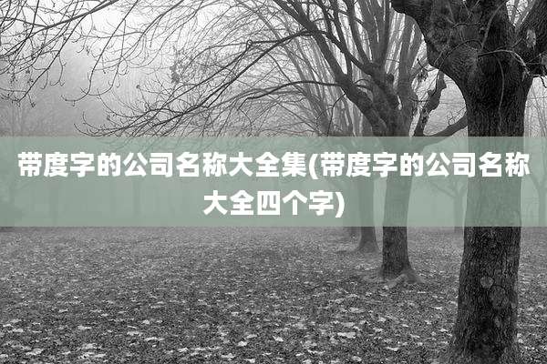 带度字的公司名称大全集(带度字的公司名称大全四个字)