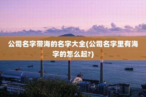 公司名字带海的名字大全(公司名字里有海字的怎么起?)