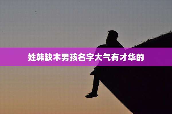 姓韩缺木男孩名字大气有才华的
