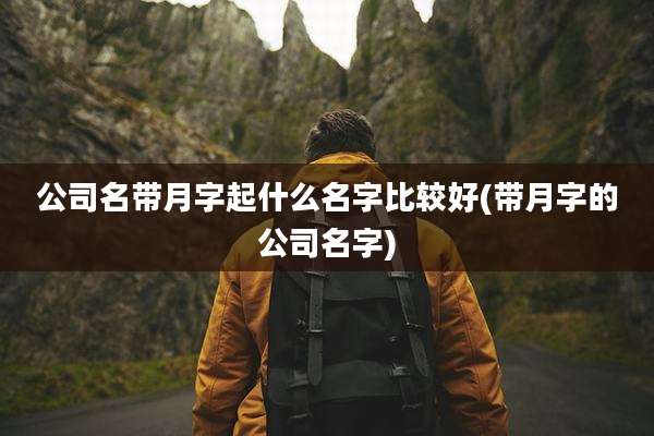 公司名带月字起什么名字比较好(带月字的公司名字)