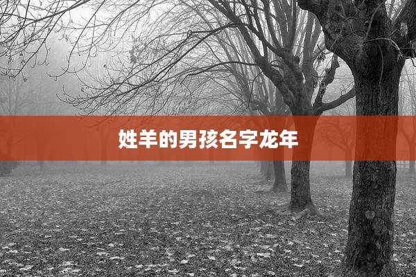 姓羊的男孩名字龙年