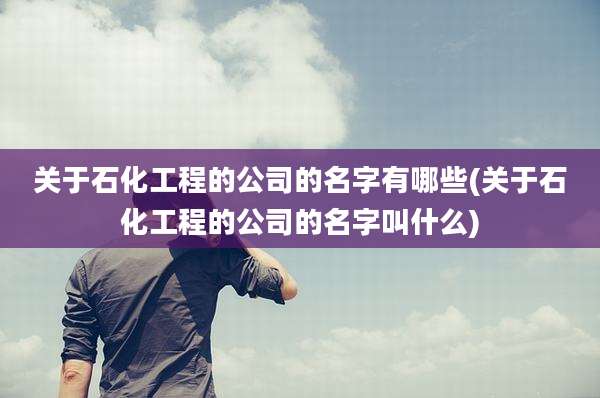 关于石化工程的公司的名字有哪些(关于石化工程的公司的名字叫什么)