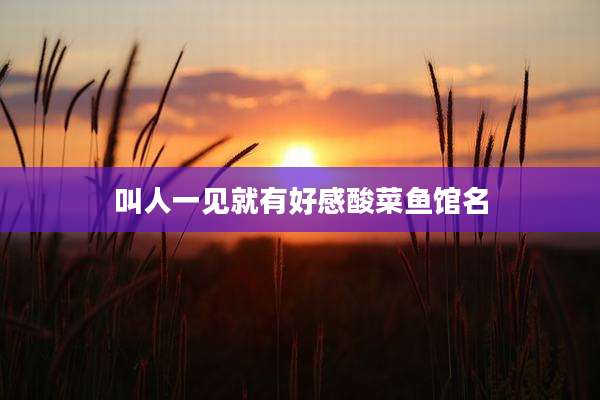 叫人一见就有好感酸菜鱼馆名