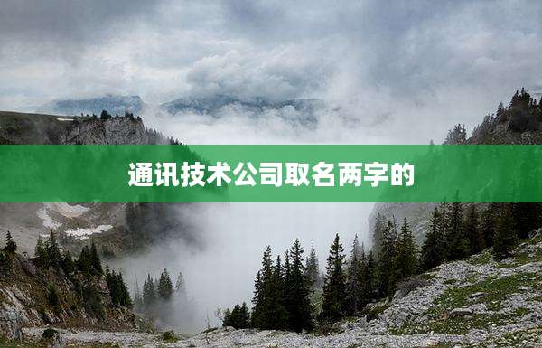 通讯技术公司取名两字的