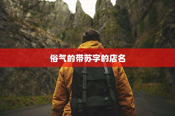 俗气的带苏字的店名
