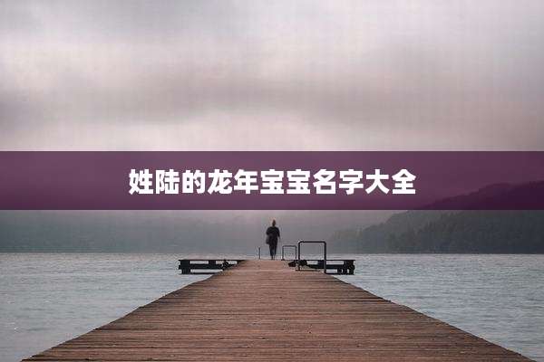 姓陆的龙年宝宝名字大全