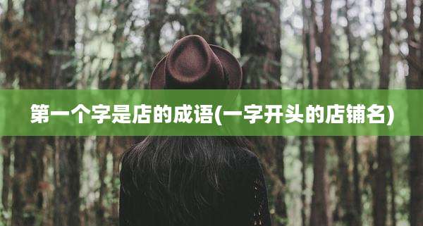 第一个字是店的成语(一字开头的店铺名)