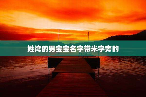 姓湾的男宝宝名字带米字旁的