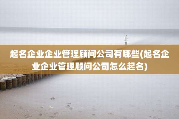 起名企业企业管理顾问公司有哪些(起名企业企业管理顾问公司怎么起名)