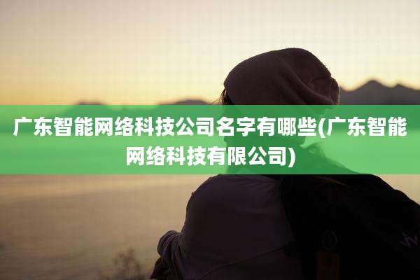 广东智能网络科技公司名字有哪些(广东智能网络科技有限公司)